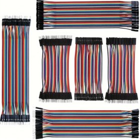Resim Wangxi 40 Adet 10/20cm Erkek Dişi Jumper Kablo Breadboard Arduino 