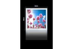 Resim Gökyüzü Panel 1 x 1-TEKLI-60 x 60-TAVANA Yapışık LED PANEL-54W-SIVA Üstü Avize-Kolay Montaj-Çiçekli- LED 