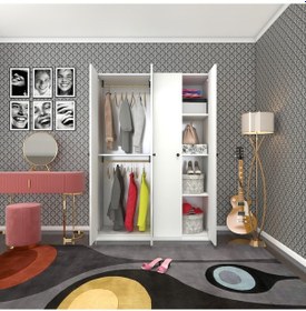 Resim Kenzlife Gardırop 4 Kapılı Kapaklı Devetabanı Byz 173 120 42 Gardolap Dolap Ofis 