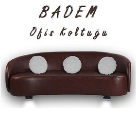 Resim Badem Üçlü Bekleme Koltuğu Kahverengi 