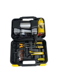 Resim 12v Lastik Şişirme Hava Kompresörü Metal Çift Pistonlu 150 Psi Tamir Kitli 