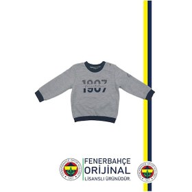 Resim Fenerbahçe Lisanslı Uzun Kol Lacivert Bebek 1907 Sweat Kişiye Özel Hediyelik Ahşap Kutulu Gri 
