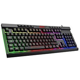 Resim GameBooster GB-G69K Outlander Rainbow Aydınlatmalı Membrane Siyah Q Kablolu Oyun Klavyesi 