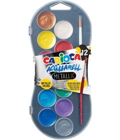 Resim Carioca 12'li Metalik Sulu Boya 30mm Renkli 