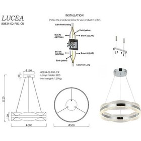 Resim Lucea Mantela B.boy Krom Ledli Avize 3000-6000k 124w Diğer 