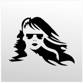 Resim Folyo Sticker Rüzgar Kızı 70cm Uzunluk Siyah 