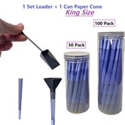 Resim Sigara Aleti Yükleme Hunisi Yardımı 2 Adet Karışık Set, 100 Çubuk/50 Çubuk Her Kova Kral Boyu Konik Yavaş Yanma + Bir Plastik Konik Huni Seti, Yavaş Yanma, Kokusuz, Erkekler ve Kadınlar İçin Uygun, Tatil Hediyeleri İçin Mükemmel! 