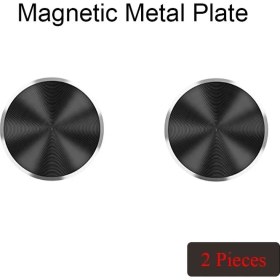 Resim GongtuShop 2 Adet Siyah Stil Etiket Metal Plaka Disk Demir Levha Mıknatıs Cep Telefonu Tutucu Için Manyetik Araç Telefonu Standı Sahipleri Için (Yurt Dışından) 