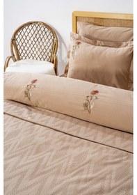 Resim Rivaistanbul Noris Camel Çift Kişilik %100 Pamuklu Nakışlı Nevresimli Pike Takımı - 7 Parça Çeyiz Seti 