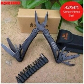 Resim Askımo Gerber Bg Multitool Vida Takımı Kılıflı Çok Amaçlı Pense Siyah Katlanır Pense 