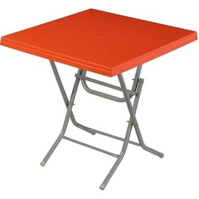 Resim Ozdoganlaravm Dogant Katlanır Ayaklı Masa Bahçe Balkon Kafe Masa 75*75 Turuncu 