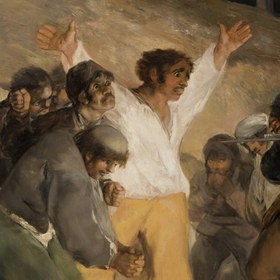 Resim Goya's The Third of May 1808: 3D Textured Oil Painting Reproduction - 39"x51" in / 100x130 cm / Vintage Gold Frame 