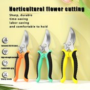 Resim Paslanmaz Çelik Budama Makası Kilitleme Mekanizması ile - Ambidextrous Ergonomik Tutuş, Çok Fonksiyonlu Bahçe Ağaç Dal Kesici, Meyve Budaması ve Çim Bakımı için Dayanıklı Yüksek Güçlü Bıçak, Modern Tasarım, Güvenli Kilitleme Budama Makası, Keskin Kesme Araçları 