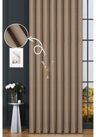 Resim Keten Fon Perde V-4010 Latte Latte 