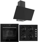 Resim Ferre BLACK PLUS SERİSİ 3LÜ CAM ANKASTRE SET (QBL63CS-S2140-D077) 