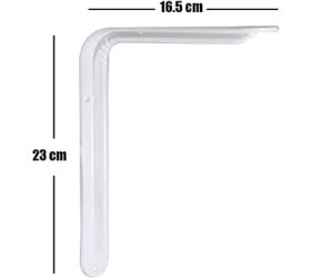 Resim River Raf Altı Ayak Raf Tutucu L Demir 16.5 x 23 cm Beyaz Montaj Aparatı (2 Adet) 