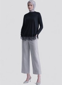 Resim Armine Dantelli Rayon Tunik Lacivert 