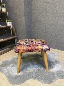 Resim Trend Naturel Retro Ahşap Ayak Uzatma Pufu Makyaj Koltuğu Bench Tabure 