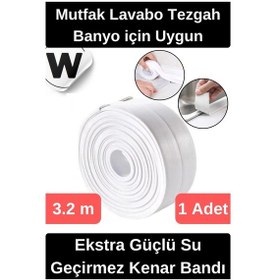 Resim Premium Su Geçirmez Sızdırmaz Yalıtım Küf Banyo Mutfak Lavabo Beyaz Kenar Şerit Bant 3.2m 1 Adet 