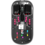 Resim Everest SM-BT89 Opal Şarj Edilebilir Sessiz Siyah Transparan Rgb 2in1 2bt ve 2.4ghz Kablosuz Mouse 