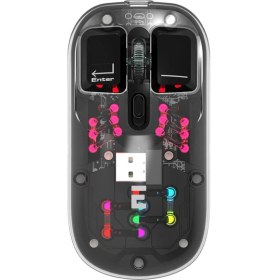 Resim Everest SM-BT89 Opal Şarj Edilebilir Sessiz Siyah Transparan Rgb 2in1 2bt ve 2.4ghz Kablosuz Mouse 
