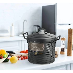 Resim The Mia Patates & Soğan Saklama Kabı Siyah 