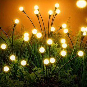Resim Açık Güneş Bahçe Işıkları, 6/8/10 LED Firefly Güneş Bahçe Işıkları, Su Geçirmez Bahçe Işıkları, Bahçe Yolu Dış Dekorasyon, Bahçe Yolu Bahçe Dekorasyon Rüzgarla Sallanır 