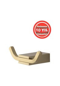 Resim Çelik Banyo Paslanmaz Pirinç Titanik Bornozluk Havlu Askısı Altın Gold Gold 