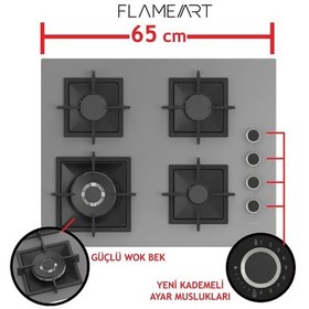 Resim Ferre Flowart Serisi Gri Ankastre Set SC408-WFA - QBL63CPR - D079 