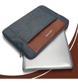 Resim Lenyes LB542 Rambler Serisi Polyester Kumaş 13-14 Inç Laptop Çantası Gri Notebook Çantası 