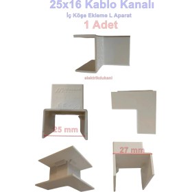 Resim Mutlusan 25X16 Kablo Kanalı Iç Köşe Plastik Beyaz 
