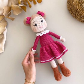 Resim Amigurumi Topuzlu Bebek - Kırmızı 