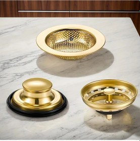 Resim Willowhaven Golden 1 Adet Paslanmaz Çelik 3'lü Mutfak Lavabo Filtresi Tıkanma Önleyici Delikli Süzgeç 