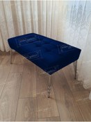 Resim Modern Dilim Puf Ayakucu Puf Gold Metal Ayak 90 45 Lacivert 