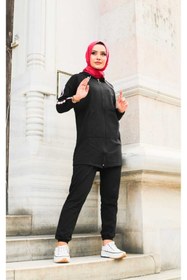 Resim CNG MODA Büyük Beden Tomy Fermuarlı Kapüşonlu Eşofman Takımı 