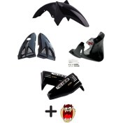 Resim Cg Çita Siyah Kaporta Seti Ybr Çamurluk Sakal Bıyık Yan Kapak + Tzmnya Sticker 