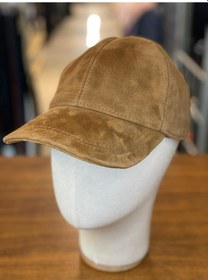 Resim Hamze %100 Süet Deri Erkek Kışlık Cap Şapka Açık Camel 