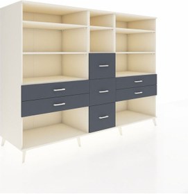 Resim Kronos Dolap 8 Raflı 7 Çekmeceli 220x59x163 Aytaşı-aytaşı/antras Aytaşı-aytaşı/antrasit 
