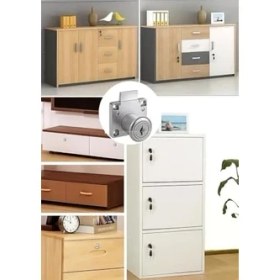 Resim Skygo Profesyonel Kare Çekmece Kilidi, Nikel, Krom, 22 Mm, 4x4 Cm, 2 Anahtarlı, Yüksek Kaliteli, Güvenli Kilit, Dayanıklı, Ofis, Evrak Dolabı Uyumlu, Kolay Montaj, Mobilya Çekmece Kilidi 