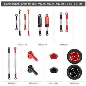 Resim Pazly Wpl Uyumlu Servo Rc Mn-d90 Mn-99 Mn-91 Jjrc İçin Geeroyoo Fj-45 Çubuğu Bağlantı Araçları Alüminyum - Gz 