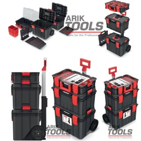 Resim ARIKTOOLS Modular Solution 3'lü Set PROFOSYONEL Modüler Çözüm 3 Parçalı Tekerlekli Alet Kutusu Seti 