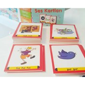 Resim Ses Kartları - 56 Kart - Özel Eğitim Yukakids Işitsel Algı Taklit Kartları 