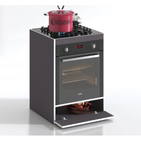 Resim Kenzlife ankastre modülü kabini berilyum gri fırın ocak dolabı kapaklı 