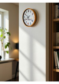Resim 36 Cm Turuncu Çocuk Odası Duvar Saati Açık 