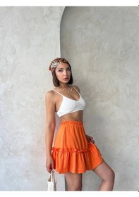 Resim Çingene Keten Etek Turuncu S24808 Turuncu 