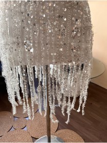 Resim ABAD.HANDMADE Dantel sarkaç etekli mini After party gelinlik 