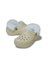 Resim Crocs Classic Platform Fuzz Lined Clog Bone Terlik 212854 2y2 Bej 
