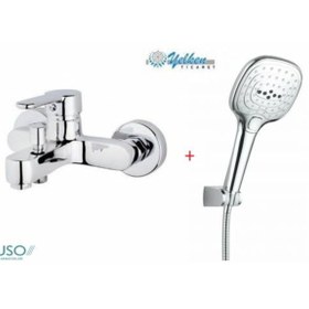 Resim Üso Su Armatürleri Banyo Bataryası Lüx Ue-543 + Platin Mafsallı Duş Seti 