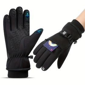 Resim Space Souls Erkek & Kadın Termal Yalıtımlı Kış Eldivenleri - Tam Parmak Rüzgar Geçirmez Soğuğa Dayanıklı Kayak ve Snowboard Eldivenleri ile Ergonomik Uyum, Dokunmatik Ekrana uygun Bilek Bağlantısı Ve Fermuar Kapatma için Açık Hava Sporlarında, Doğa yürüyüşünde Koşuda Seyahatte İdeal Noel/Şükran Günü/Yeni Yıl Hediyeleri İçin (Siyah / Renkli Mevcut) Kalıcı Dolgu Elde Yıkanabilir, Çekici Tasarım erkek&kadın İçin, İnce Zimpara Desenli İngiliz Stili, İnsansız Sipariş İade Edemez 
