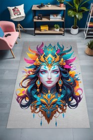 Resim Depoba Dina Gaming Oyuncu Odası Halısı Şönil Dijital Baskılı Kaymaz Taban Yıkanabilir 